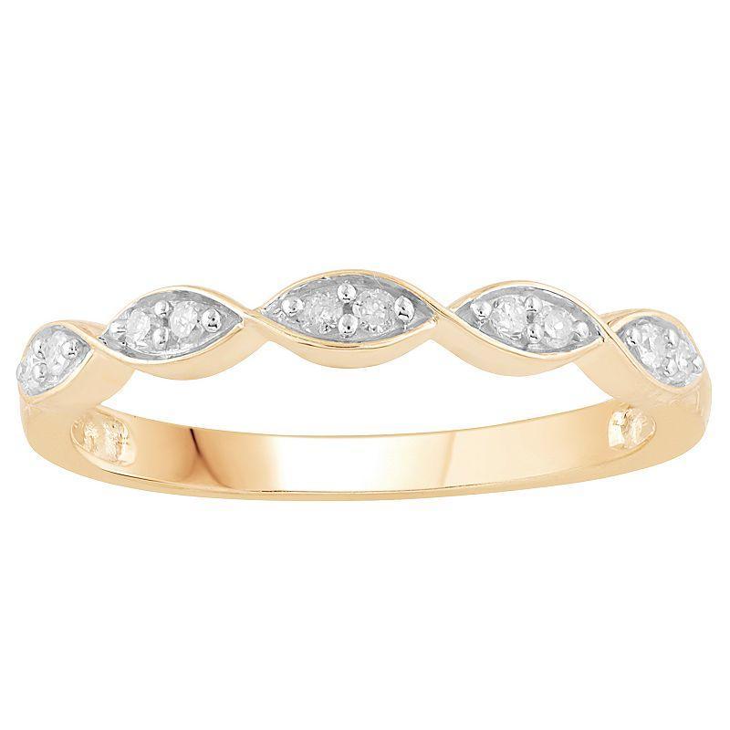 10k Gold 1/10 Carat T.W. Diamond Stackable Band Ring, Womens Yellow Product Image