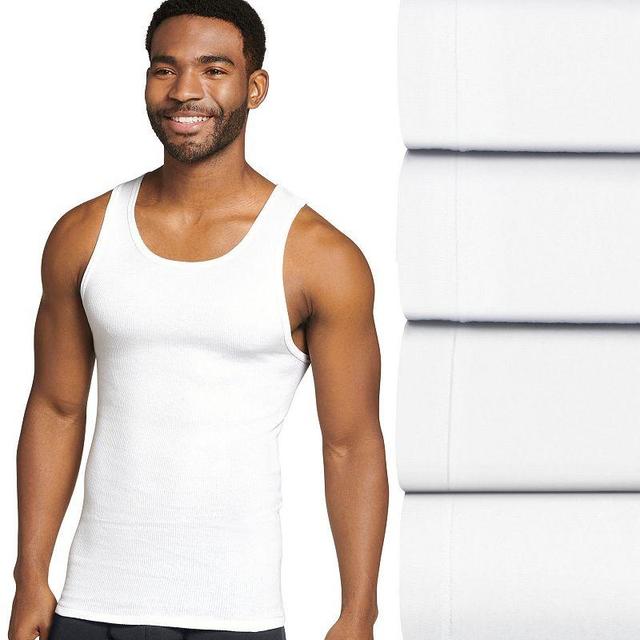 Mens Jockey 4-Pack Fitted Tank Top A-Shirts Product Image