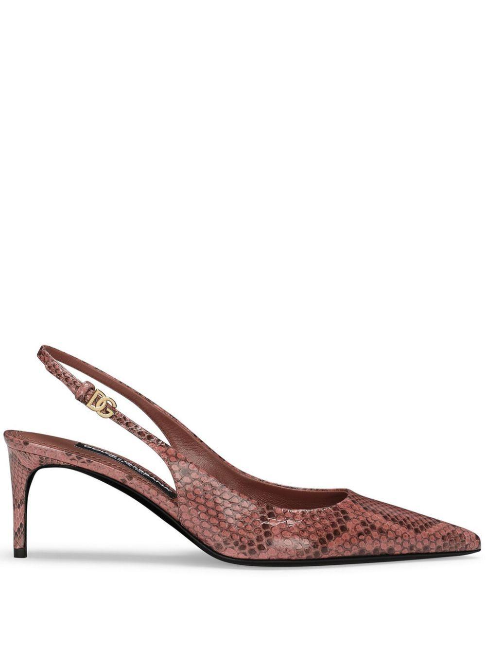 DOLCE & GABBANA Snakeskin-effect Slingback Pumps In Multicolor Product Image