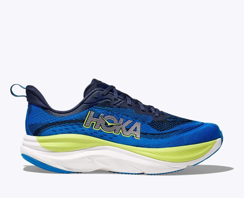 HOKA Mens Skyflow Shoes in Black/White, Size 12.5 W Product Image