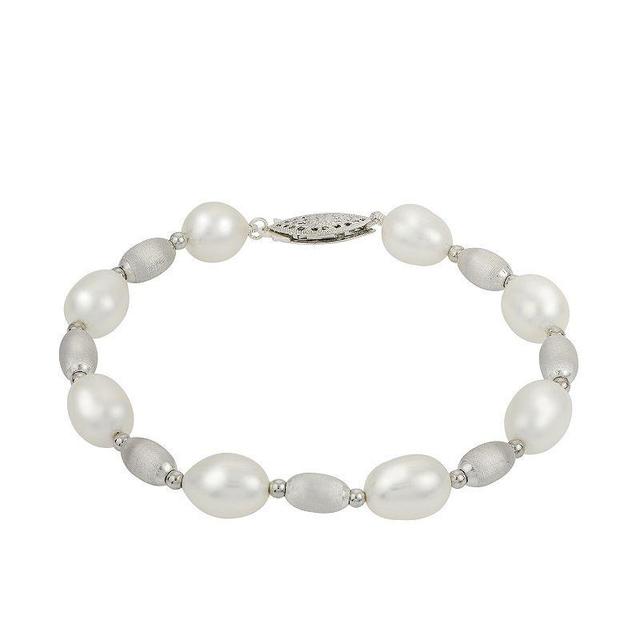 PearLustre by Imperial Sterling Silver Freshwater Cultured Pearl & Bead Bracelet, Womens Product Image