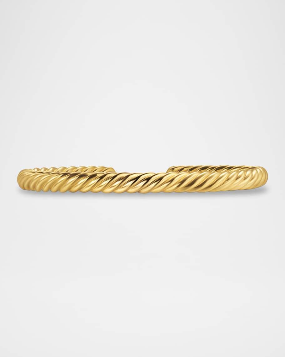 Mens Cable Cuff Bracelet in 18K Yellow Gold, 6MM Product Image