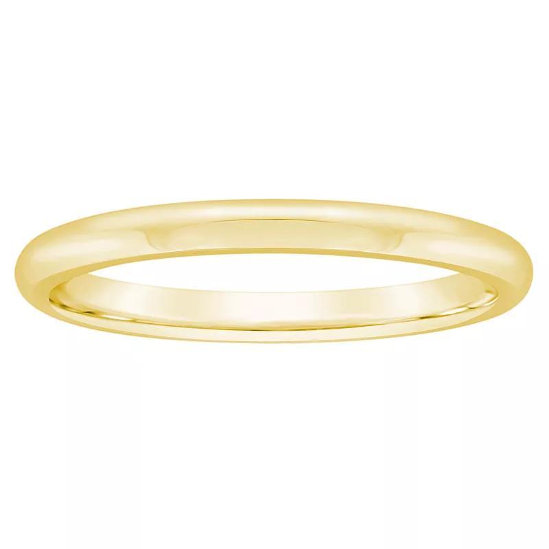 Alyson Layne Mens 2 mm Half Round Comfort Fit Wedding Band 10k Gold Product Image