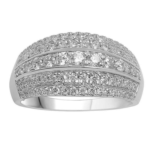 Platinum 1 Carat T.W. Diamond 5-Row Anniversary Ring, Womens White Product Image