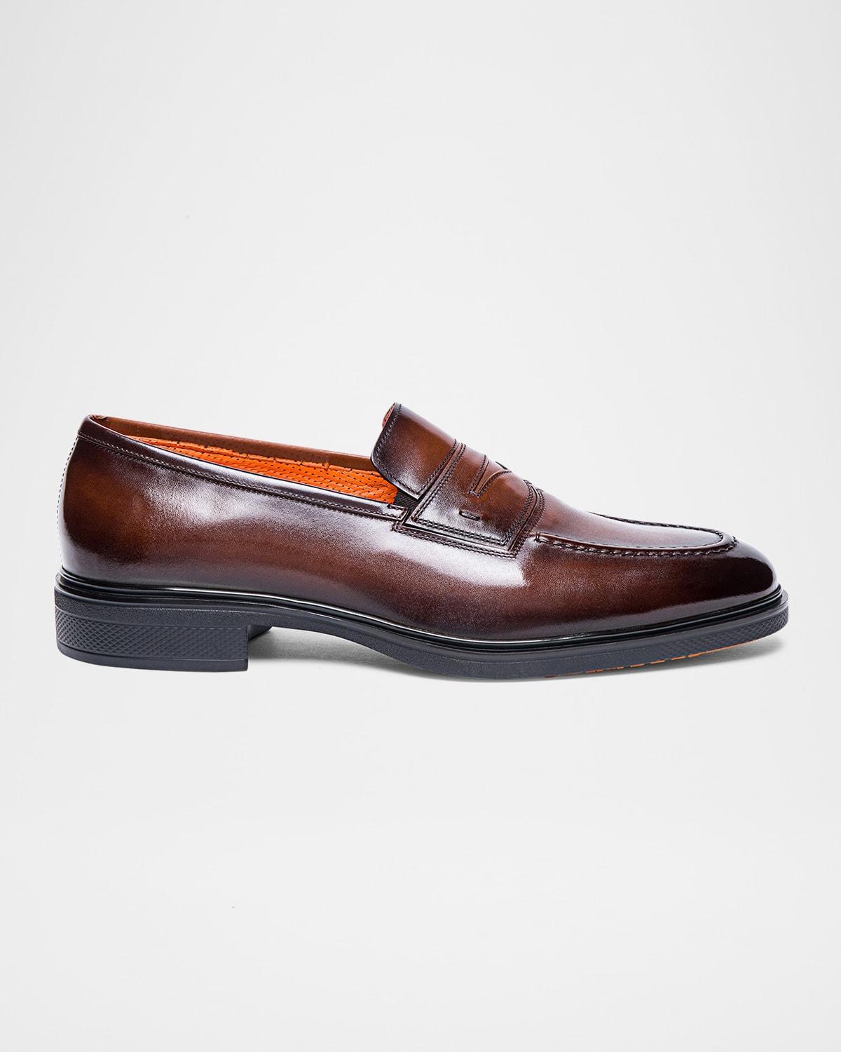 Mens Leather Cap-Toe Loafers Product Image