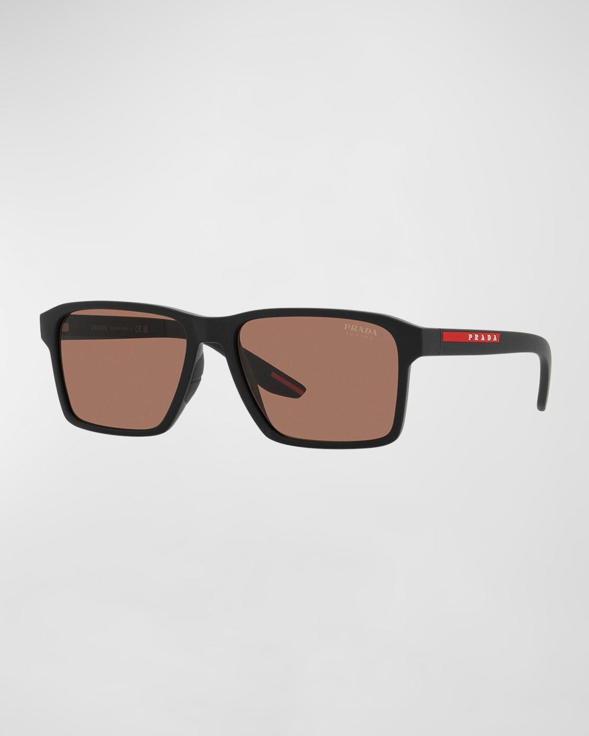 Mens 58MM Rectangular Sunglasses Product Image