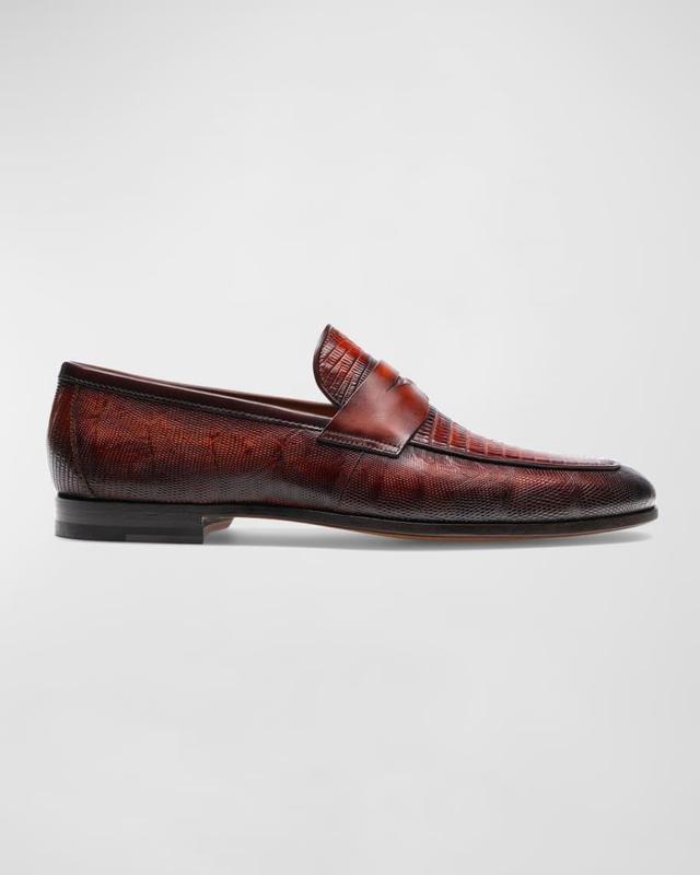 Men's Vincente Lizard Penny Loafers Product Image