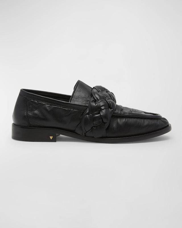 Astair Leather Braid Slip-On Loafers Product Image