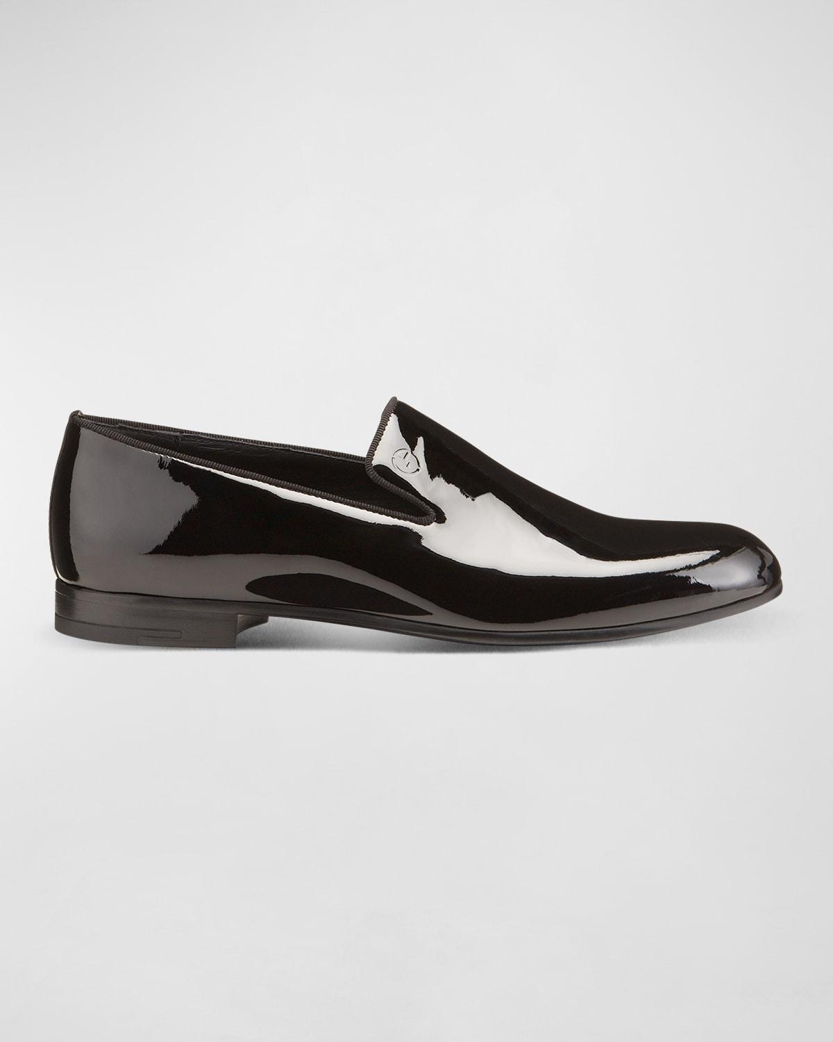 Giorgio Armani Men's Patent Formal Slip-Ons  - BLACK - Size: 8.5 UK (9.5D US) Product Image