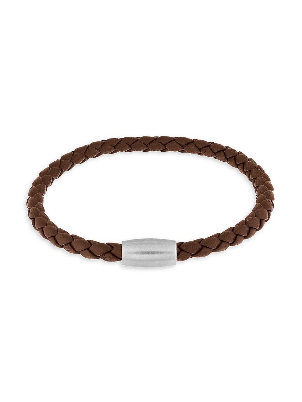 Mens Magnet Clasp Leather Bracelet Product Image