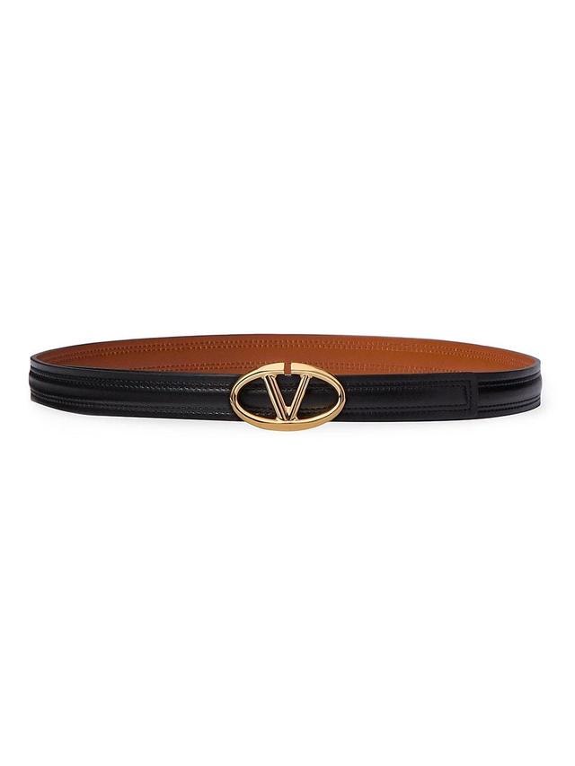 Womens The Bold Edition VLogo Shiny Calfskin Belt 20MM Product Image