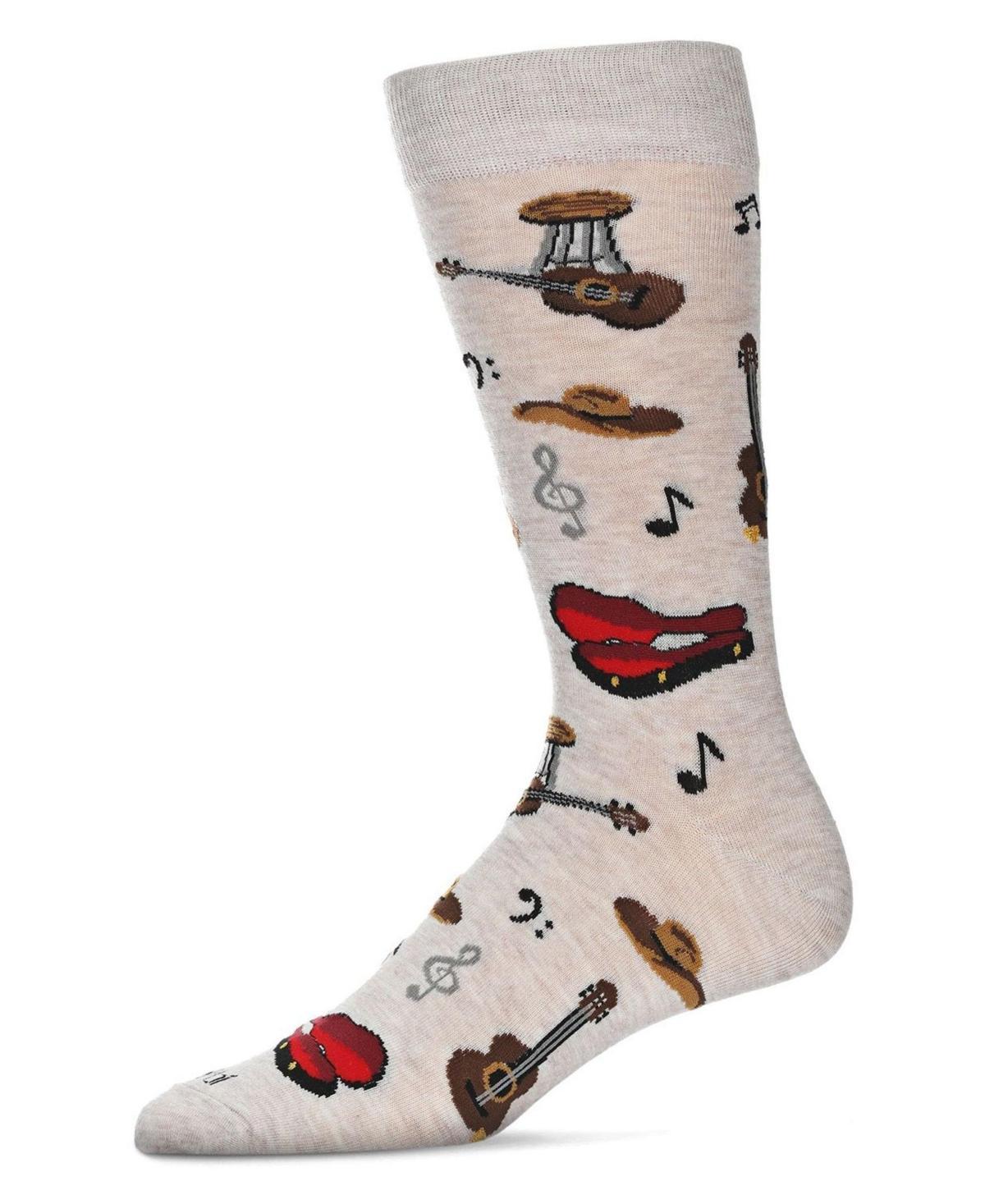 MeMoi Mens Guitars Novelty Crew Socks Product Image