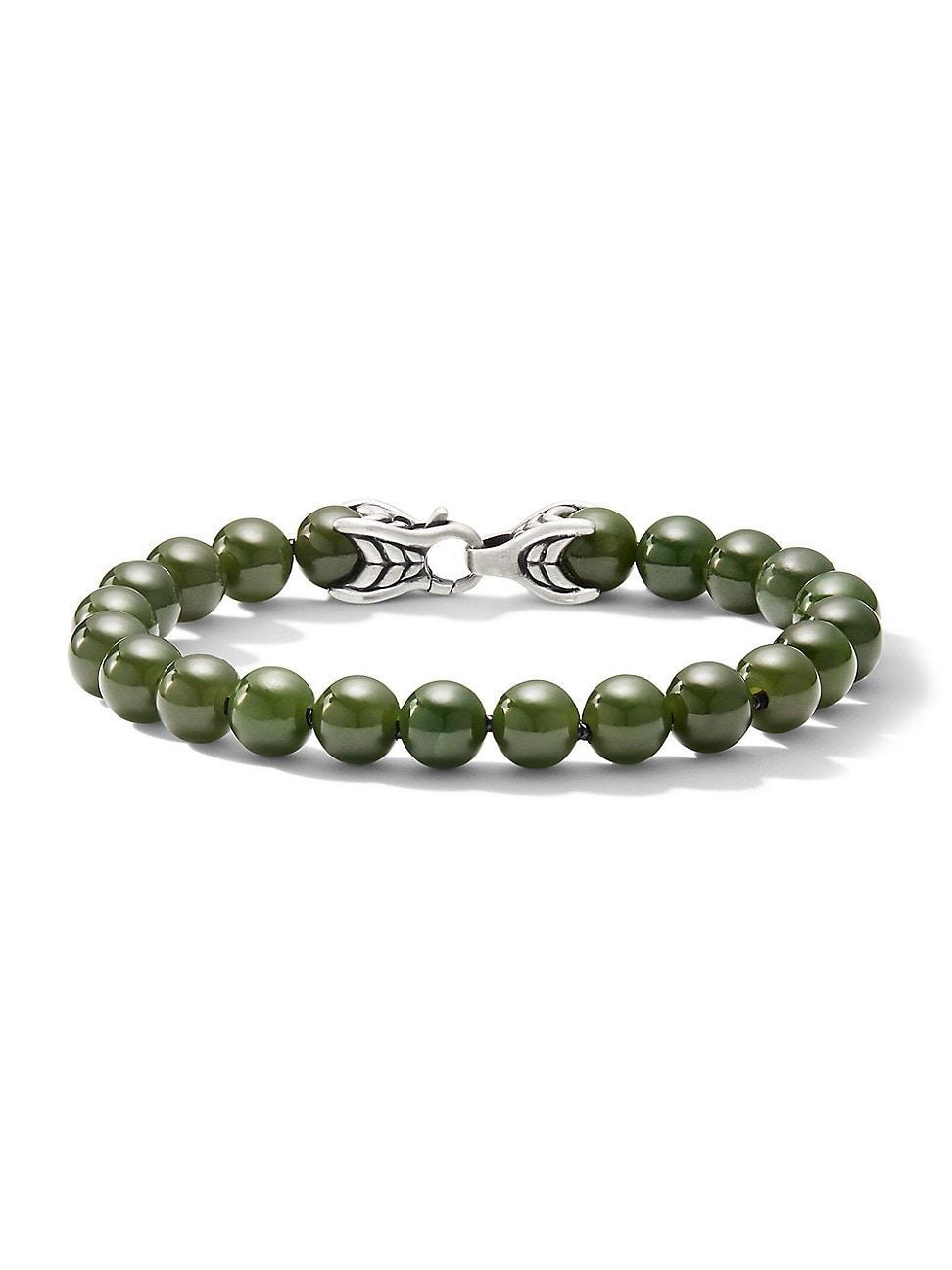 Mens Spiritual Beads Bracelet in Sterling Silver Product Image