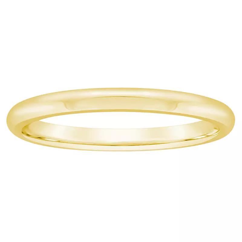 Alyson Layne Mens 2 mm Half Round Comfort Fit Wedding Band 10k Gold Product Image