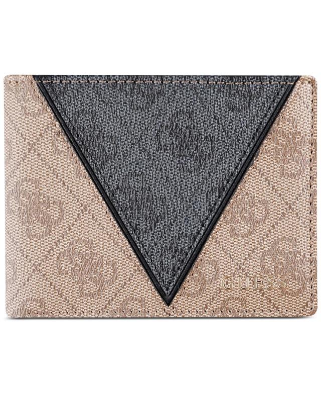 Guess Mens Quattro Patchwork Triangle Logo Wallet - Black Product Image