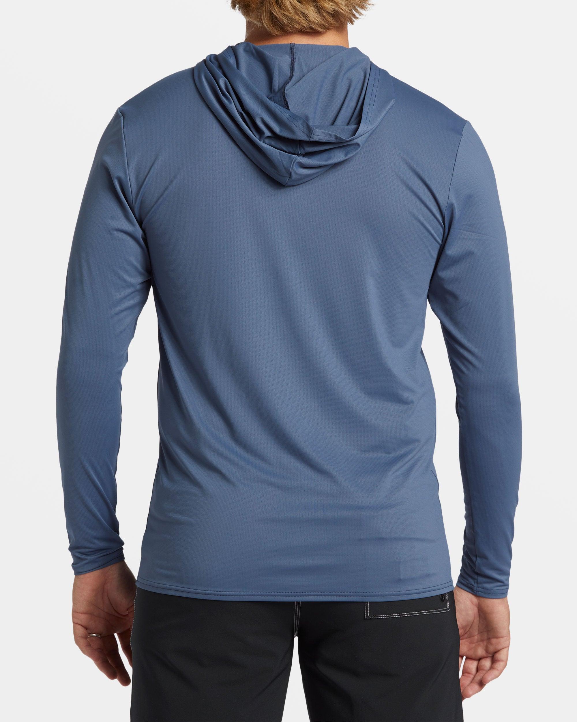 Arch Mesh Hooded UPF 50 Long Sleeve Rashguard - Slate Blue Male Product Image