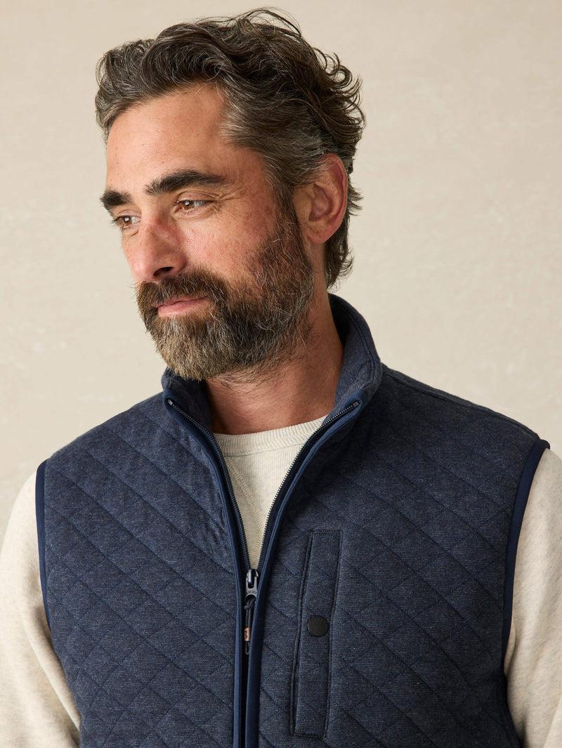 Epic Quilted Fleece Vest - Navy Melange Product Image