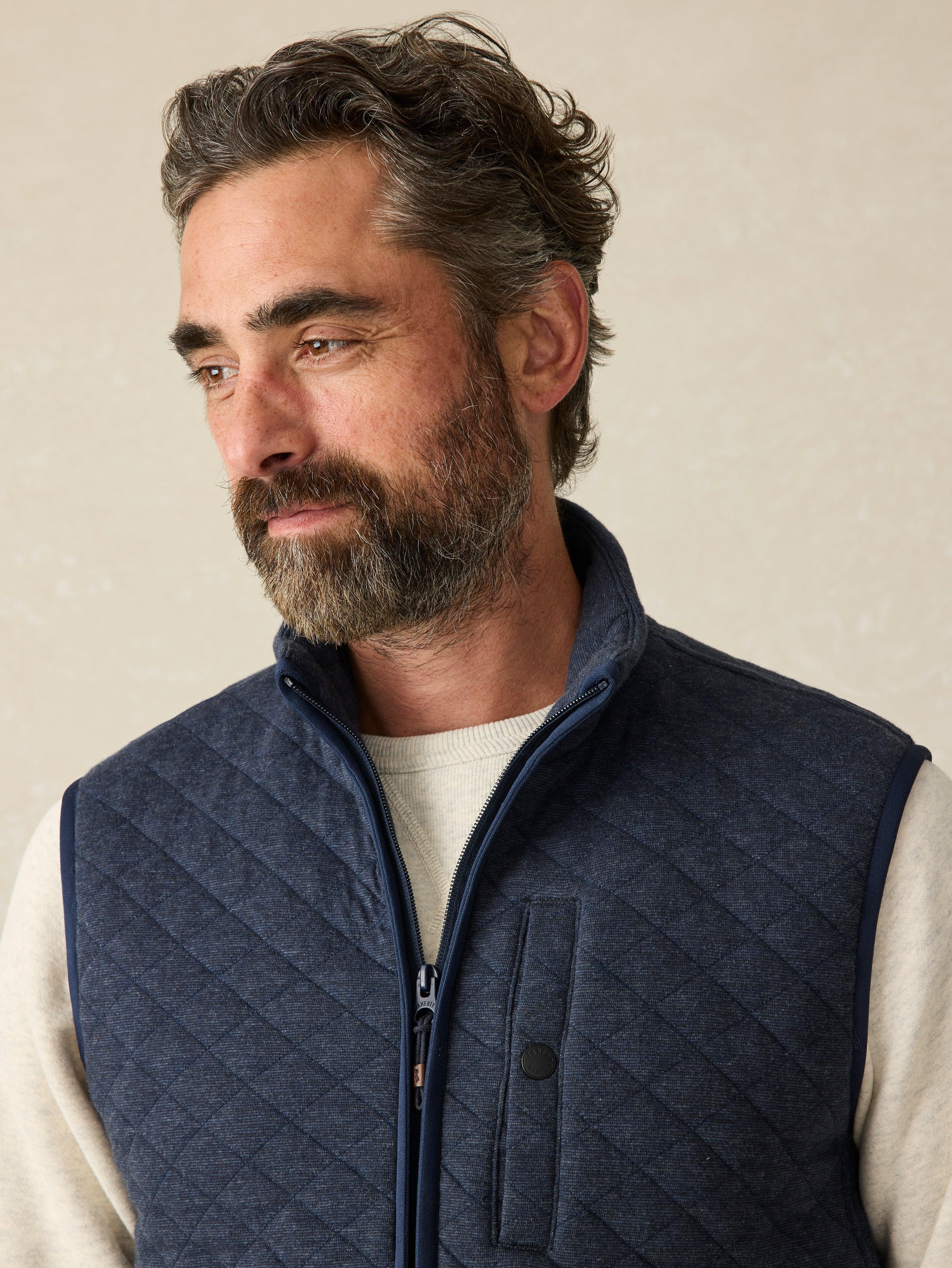 Epic Quilted Fleece Vest - Navy Melange Male Product Image