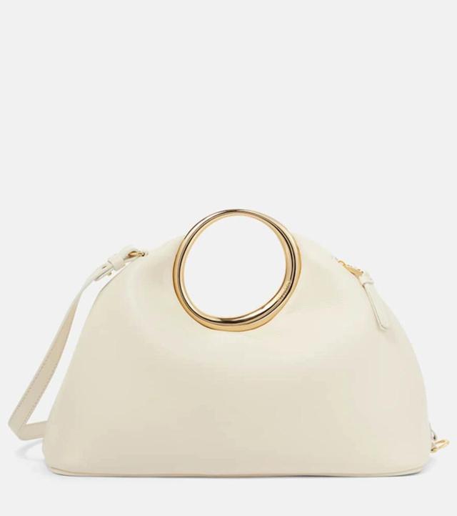 JACQUEMUS Le Calino Leather Tote Bag In White Product Image