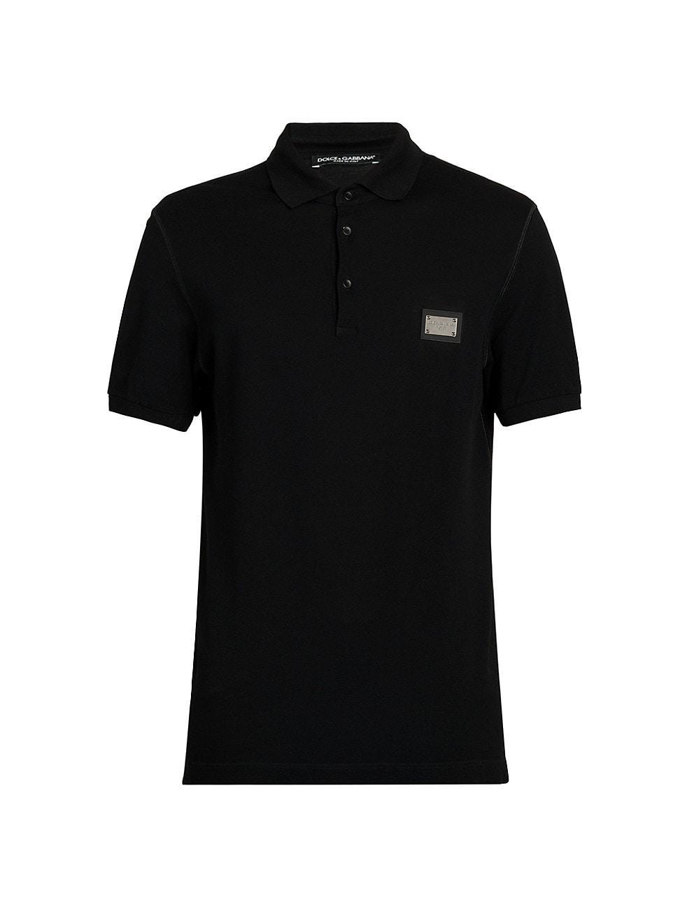 Mens Metal Plaque Piquet Polo Shirt Product Image