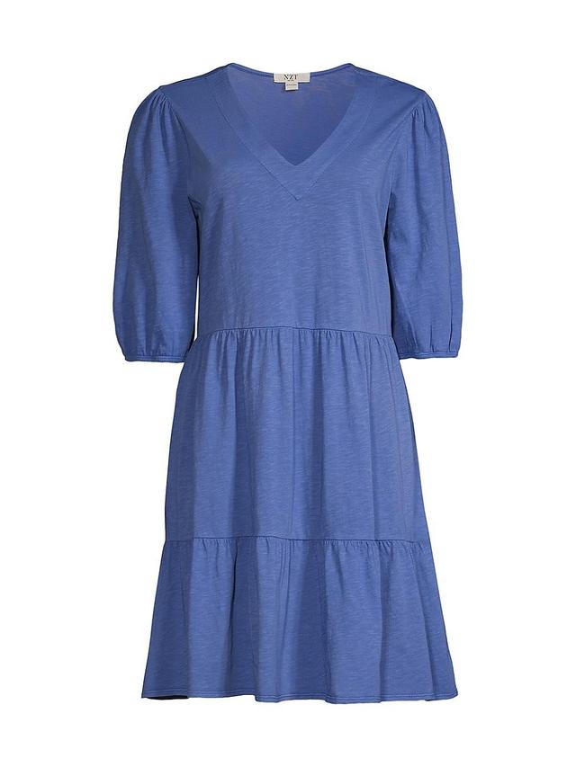 Womens Shirred Seam V-Neck Dress Product Image