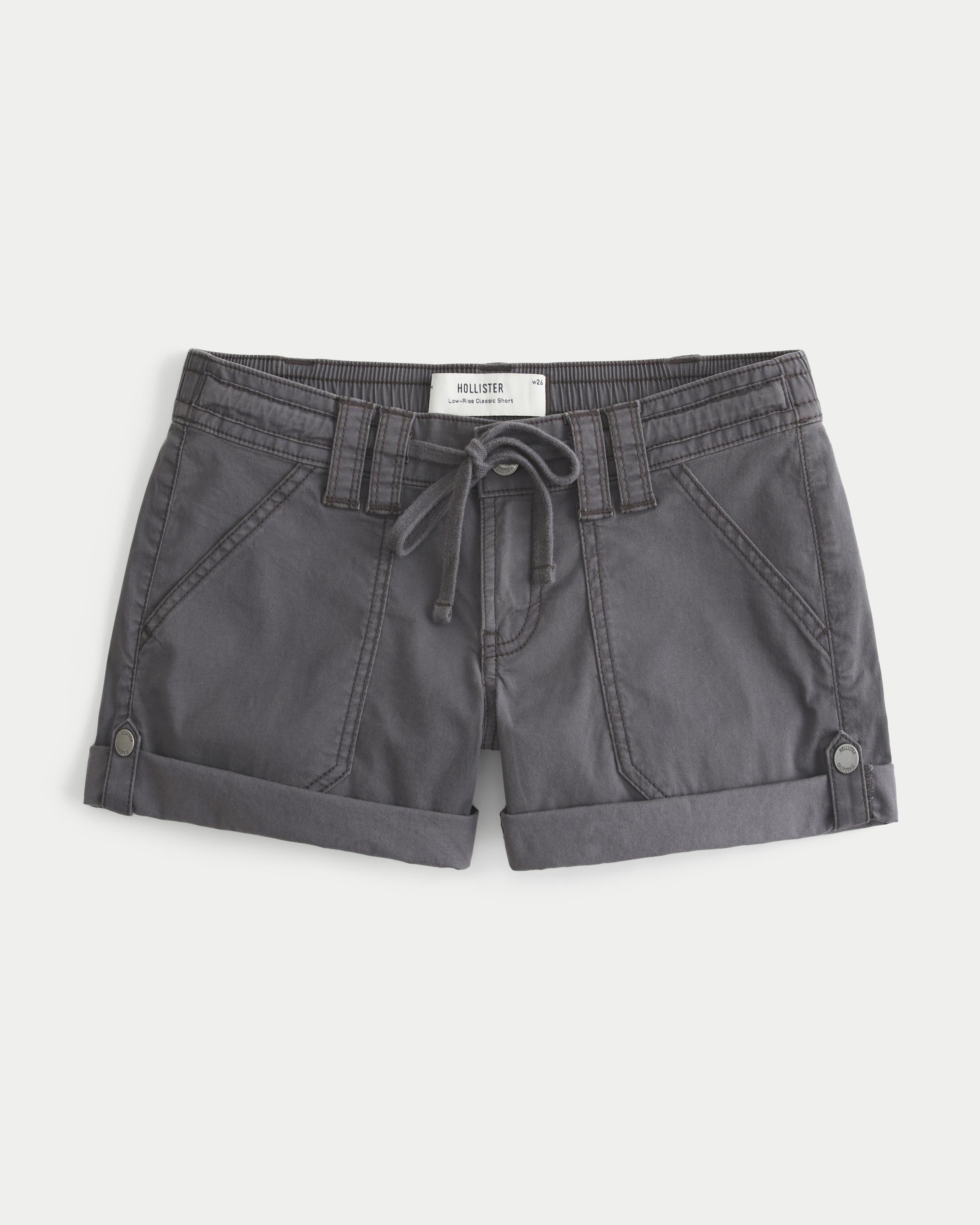 Low-Rise Adjustable Hem Shorts Product Image