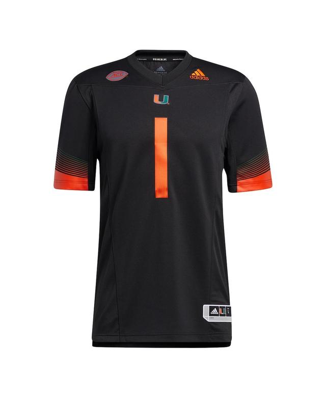 Mens #1 Black Miami Hurricanes Premier Strategy Jersey - Black Product Image