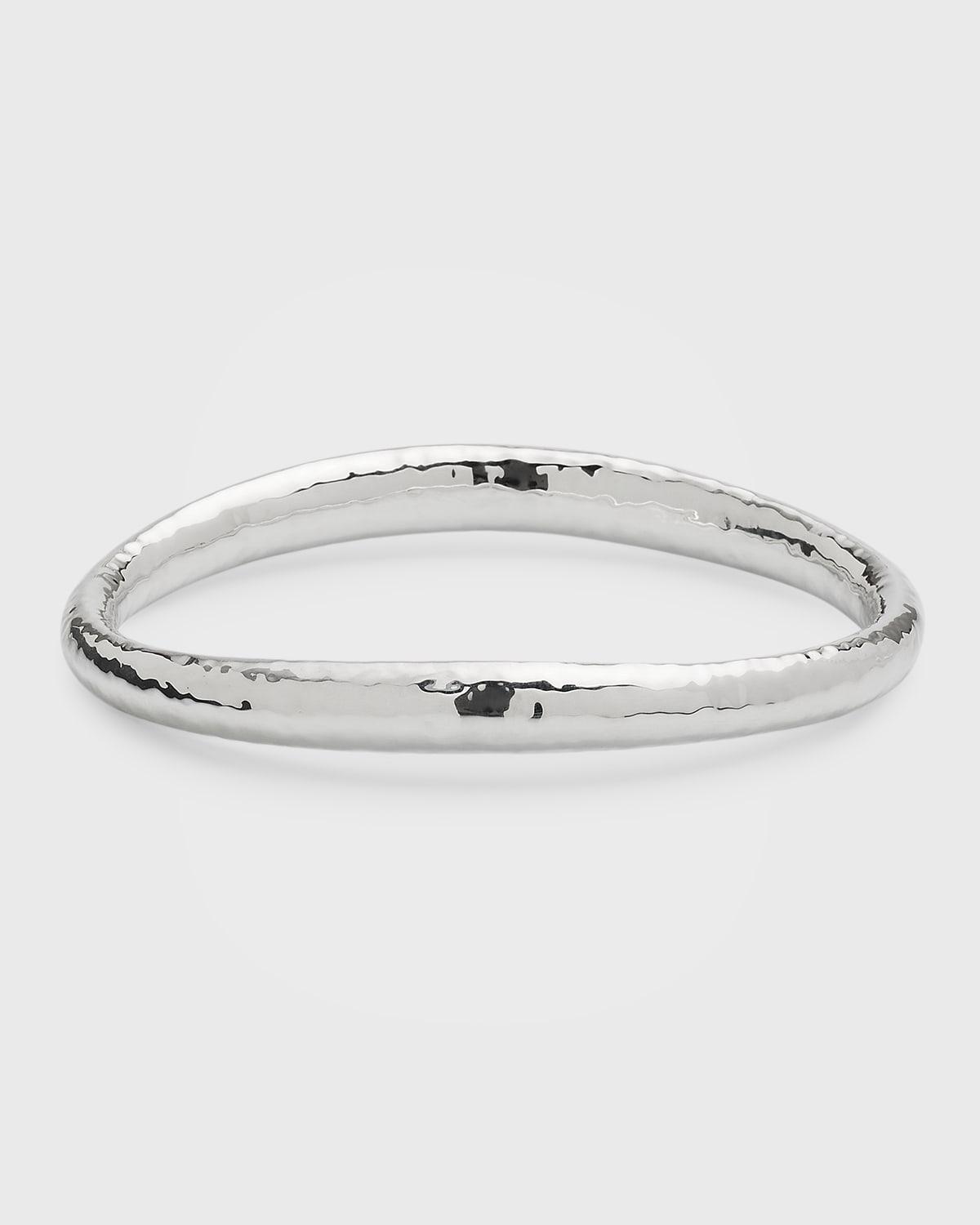 Womens Glamazon Sterling Silver Skinny Sculpted Bangle Bracelet Product Image