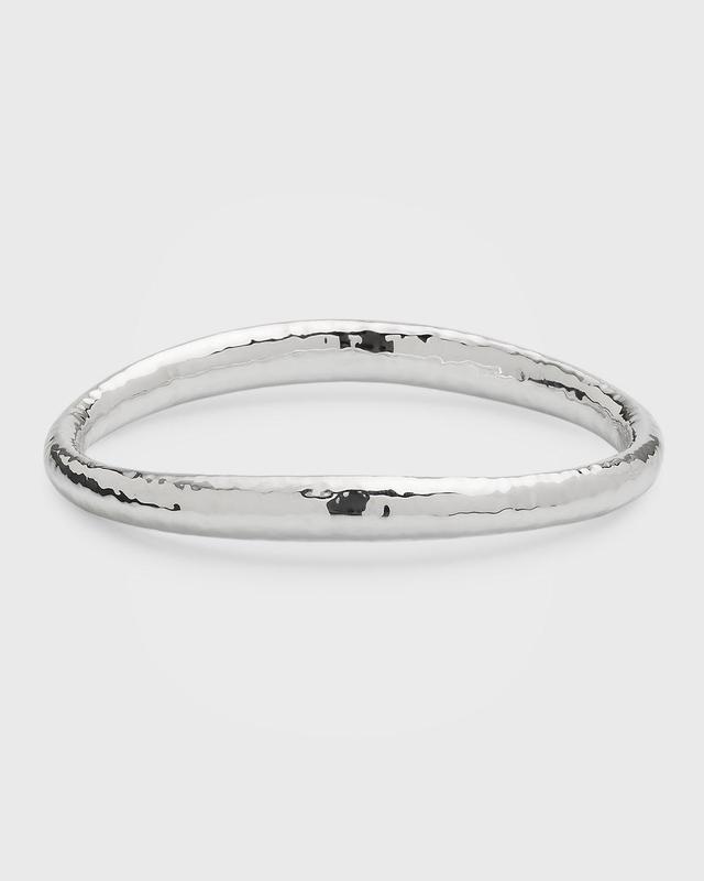 Womens Glamazon Sterling Silver Skinny Sculpted Bangle Bracelet Product Image