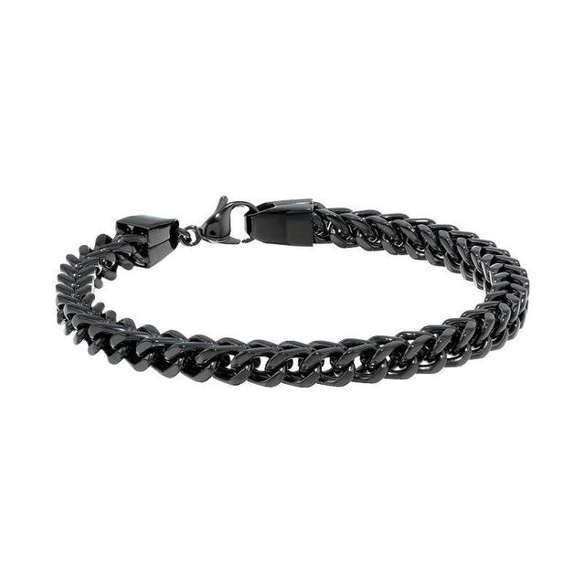 Belk & Co Mens Stainless Steel Chain Bracelet, Black, 9 In Product Image