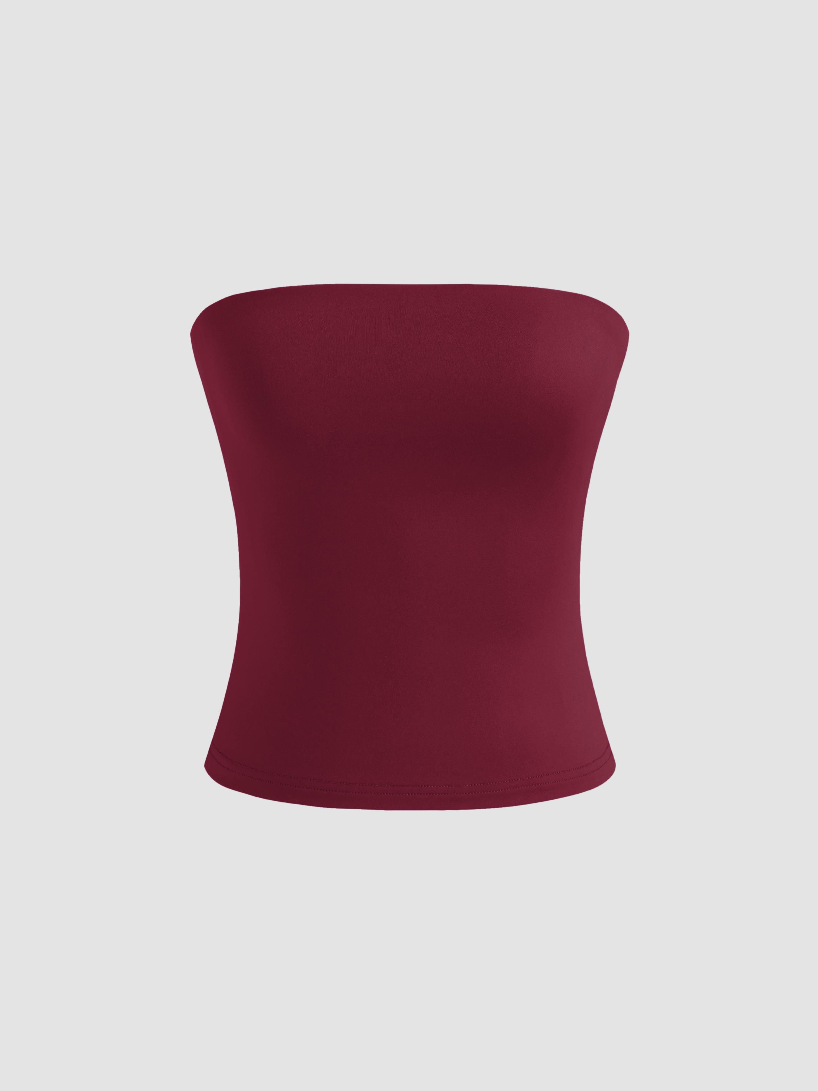 Contour Double Layered Strapless Solid Tube Top Product Image