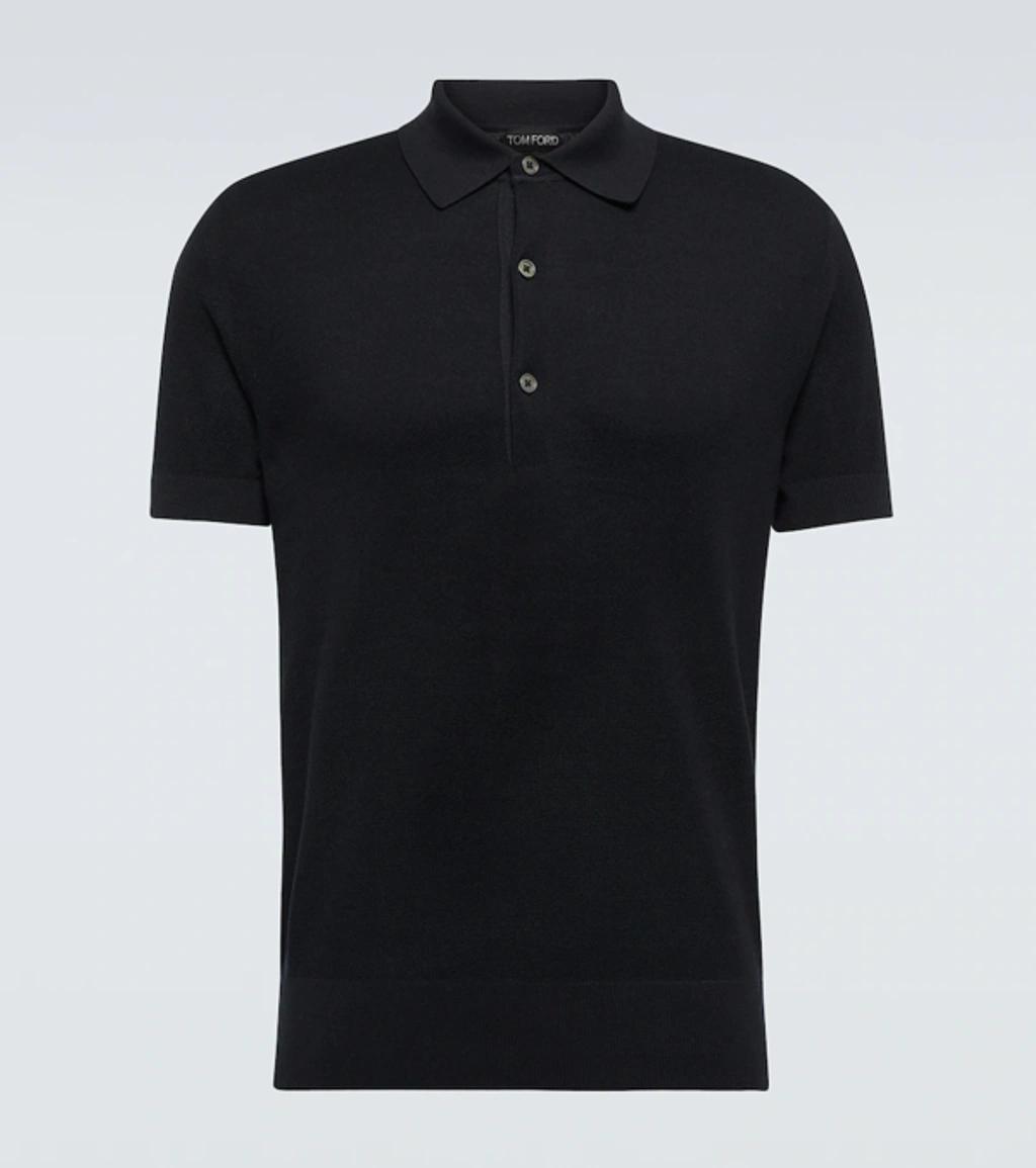 TOM FORD Garment-dyed Cotton-piqué Polo Shirt In Black Product Image