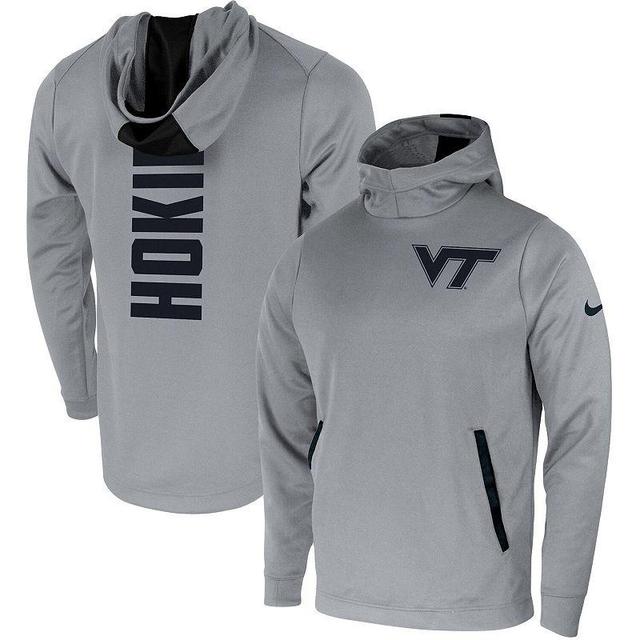 Mens Nike Gray Virginia Tech Hokies 2-Hit Performance Pullover Hoodie Product Image