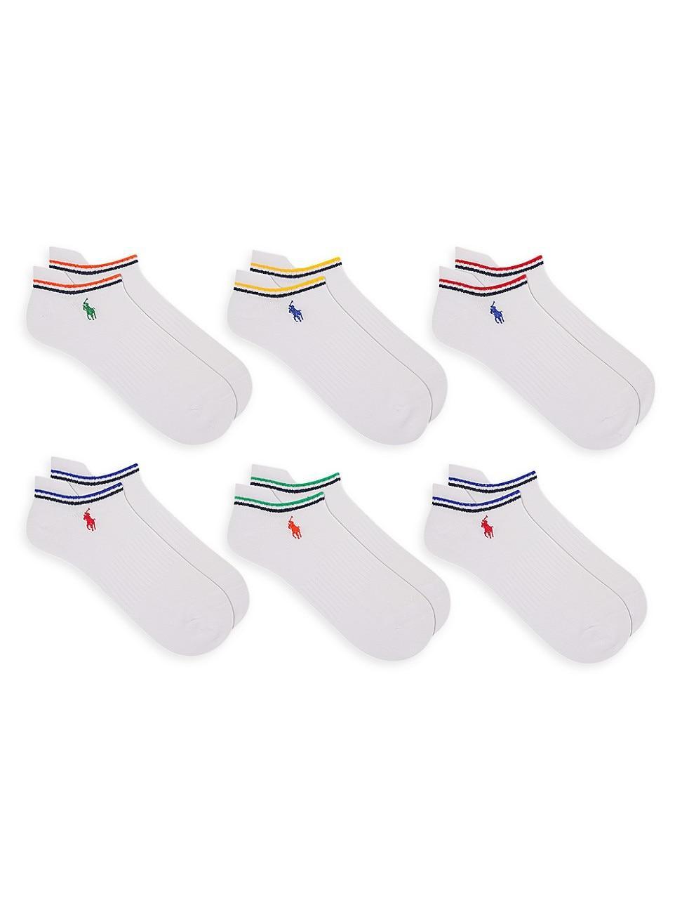 Mens Varsity Stripe Low-Cut Socks 6-Pack Set Product Image