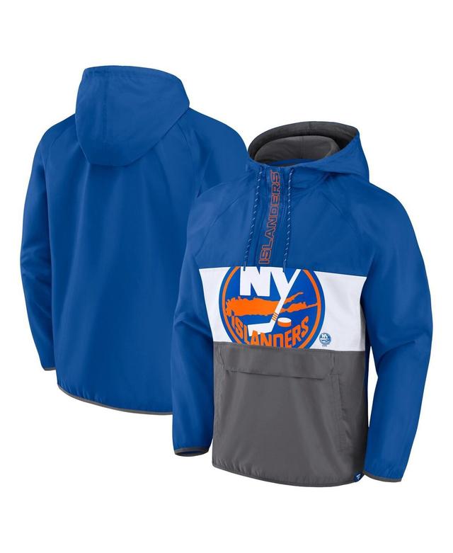 Mens Fanatics Branded Royal New York Islanders Flagrant Foul Anorak Raglan Half-Zip Hoodie Jacket Product Image