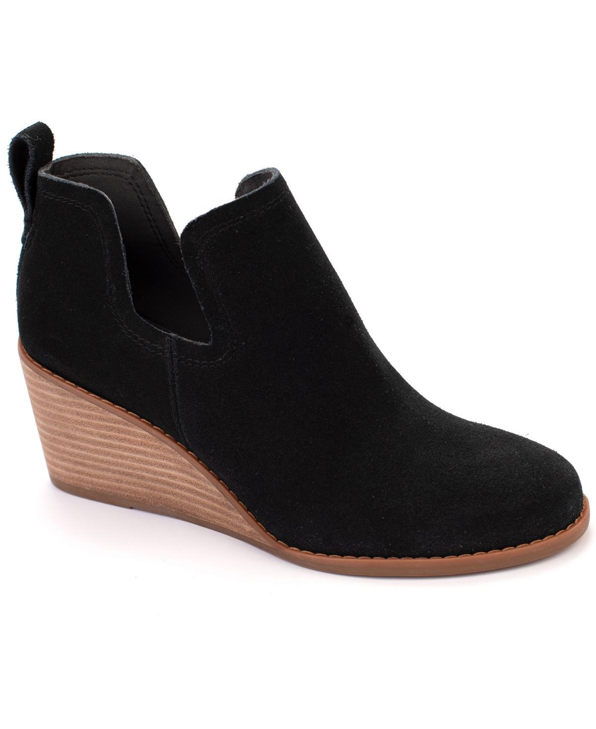 Toms Womens Kallie Cutout Slip On Wedge Booties Product Image