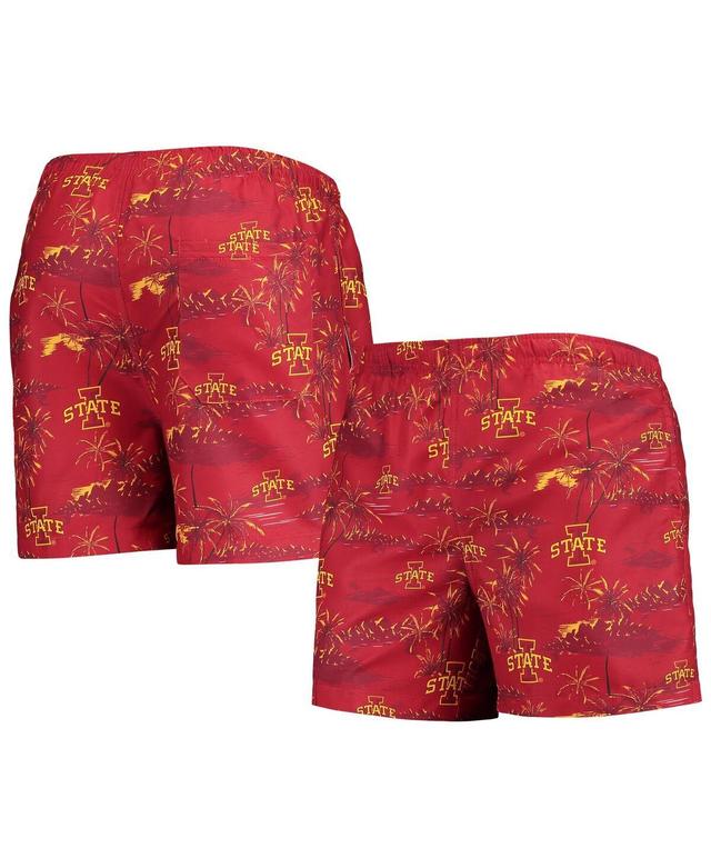 Mens FOCO Cardinal Iowa State Cyclones Island Palm Swim Trunks Product Image