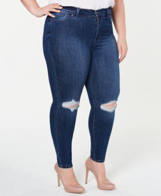 Celebrity Pink Trendy Plus Size High-Rise Distressed Skinny Ankle Jeans product image