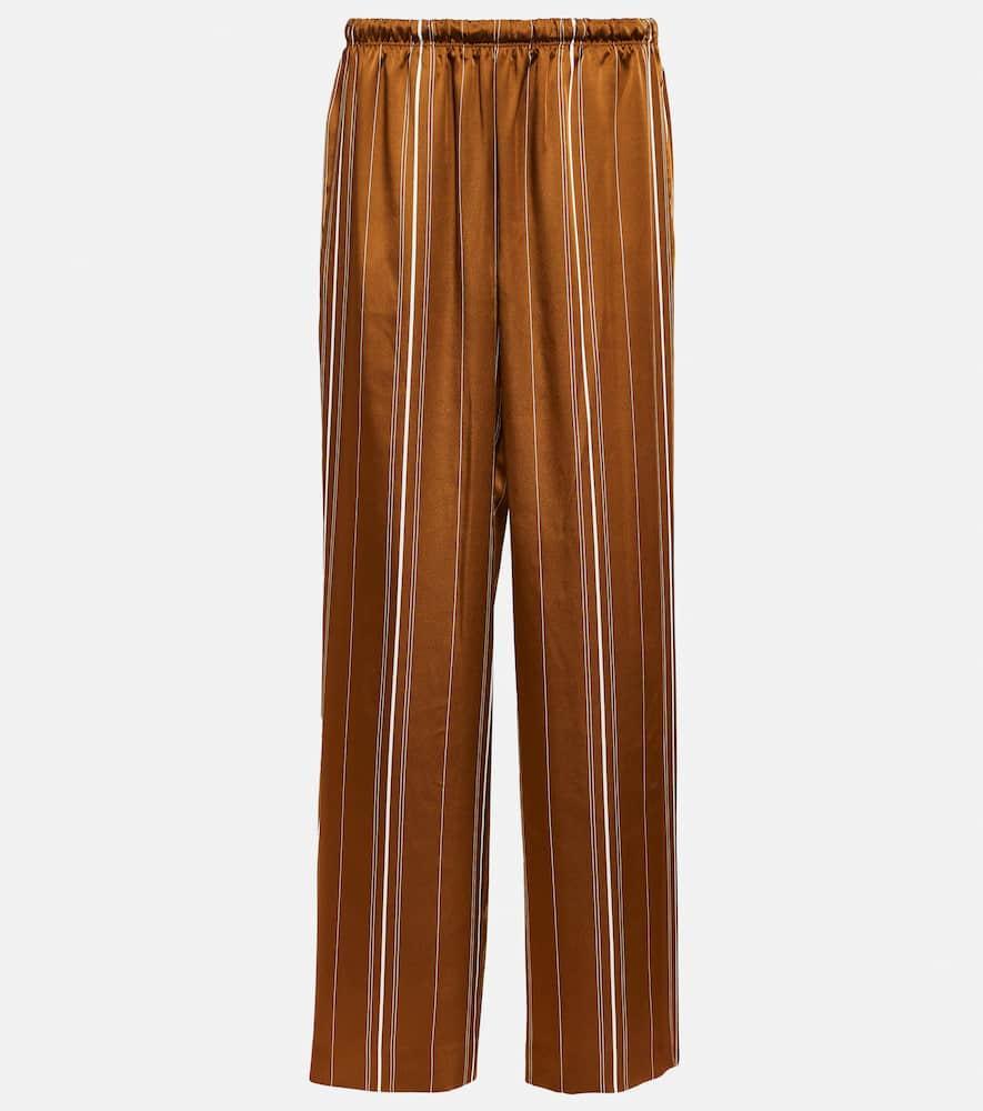 Multi-stripe Satin Pull-on Pants In Nile Product Image