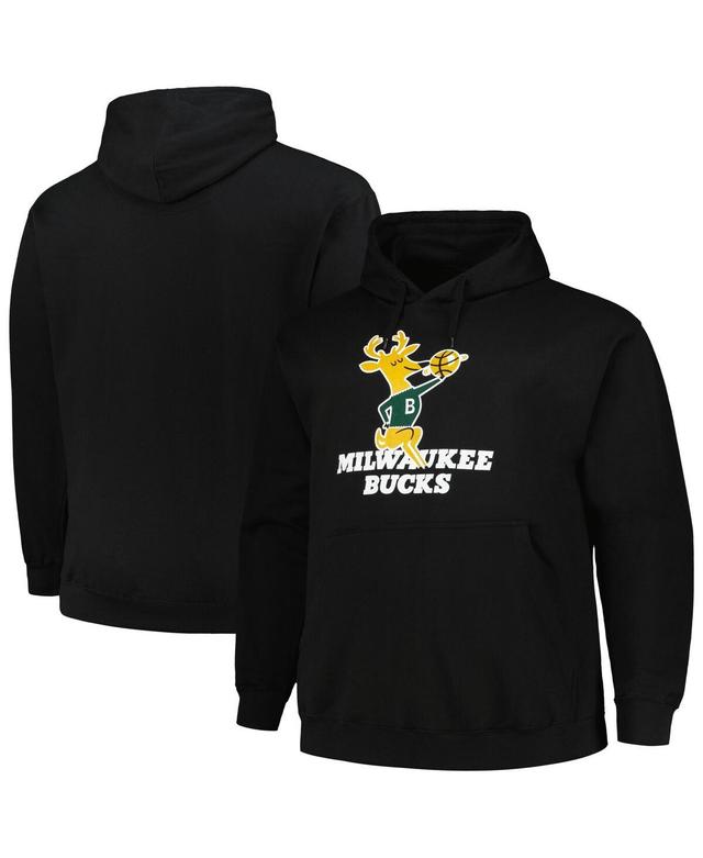 Mens Mitchell & Ness Black Milwaukee Bucks Hardwood Classics Big and Tall Pullover Hoodie Product Image