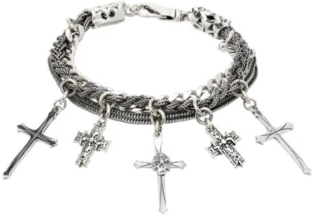 EMANUELE BICOCCHI Silver Cross Charm Bracelet Product Image