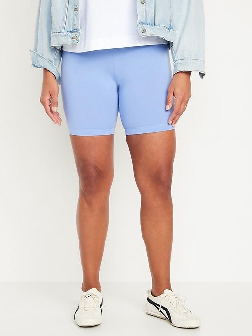 High-Waisted Biker Shorts -- 8-inch inseam Product Image