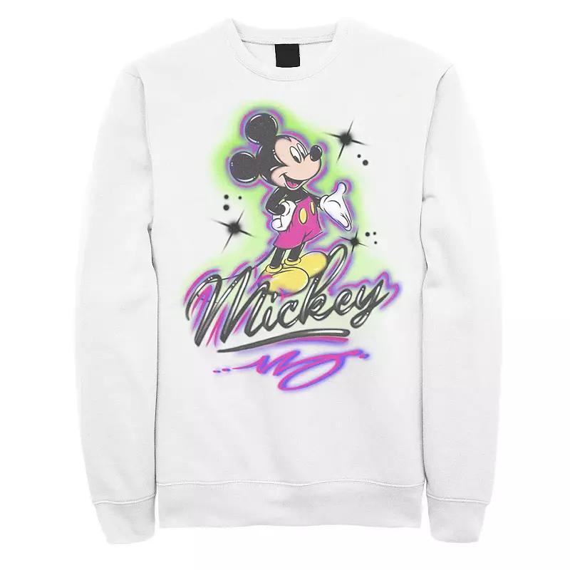 Mens Disney Mickey And Friends Mickey Mouse Airbrush Portrait Sweatshirt White Product Image