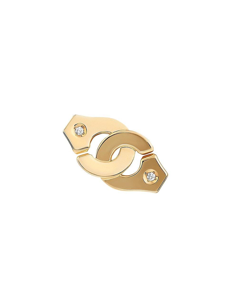 Womens Menottes 18K Rose Gold & Diamond Single Stud Earring Product Image