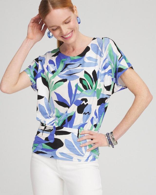 Women's Touch of Cool Tropics Ruched Banded Hem Top Product Image