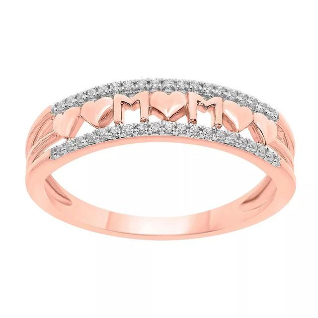 Irena Park 10k Rose Gold 1/10 Carat T.W. Diamond Mom Ring, Womens Pink Product Image