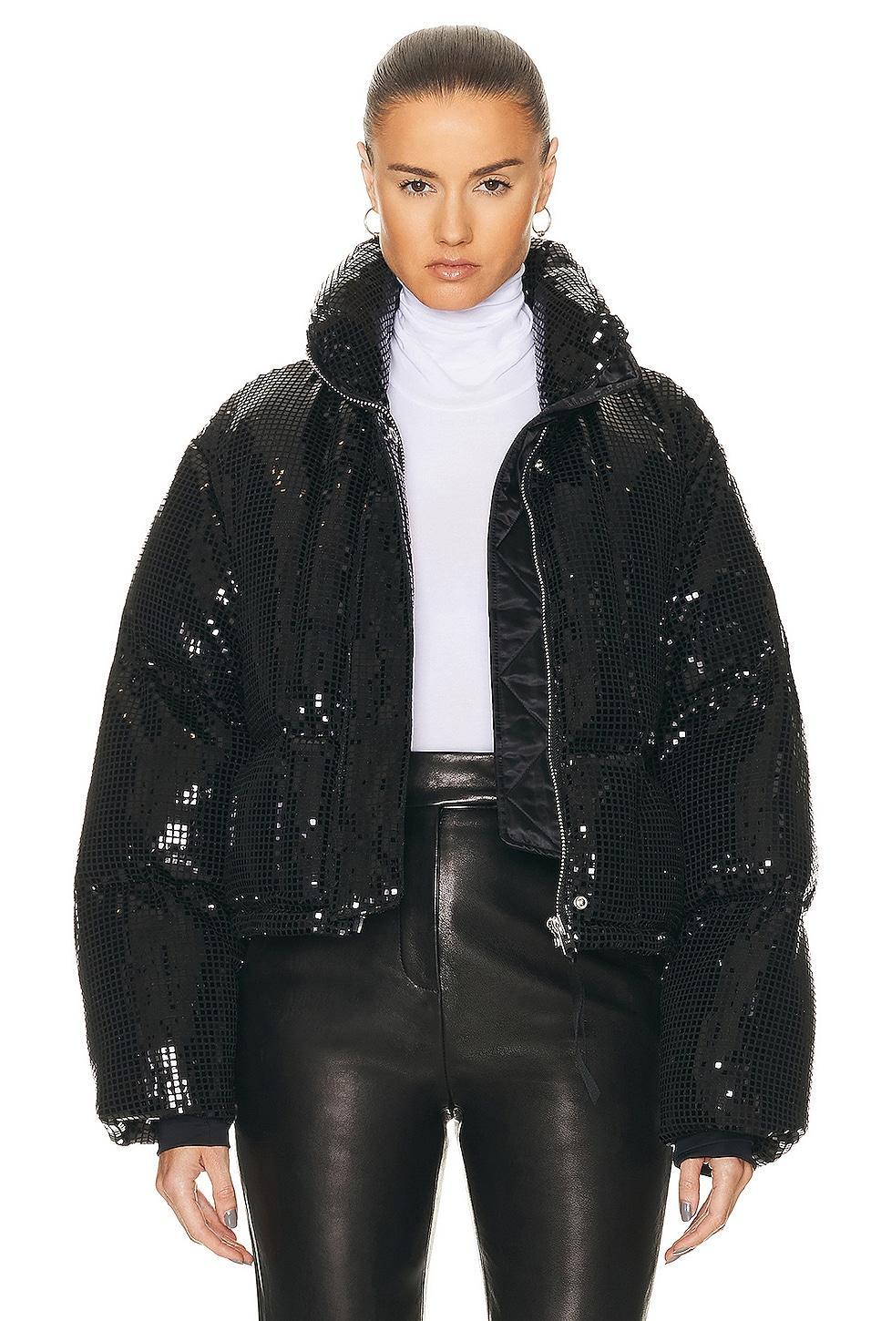 Shoreditch Ski Club Dissco Puffer Jacket Black. (also in S). Product Image