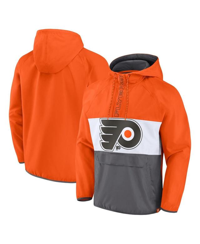 Mens Fanatics Orange Philadelphia Flyers Flagrant Foul Anorak Raglan Half-Zip Hoodie Jacket Product Image