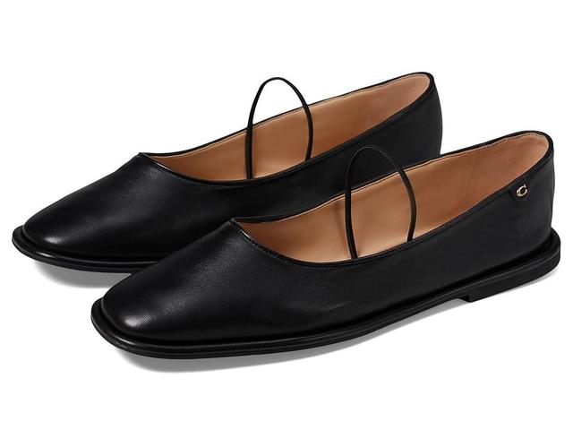 COACH Emilia Leather Square Toe Mary Jane Flats Product Image