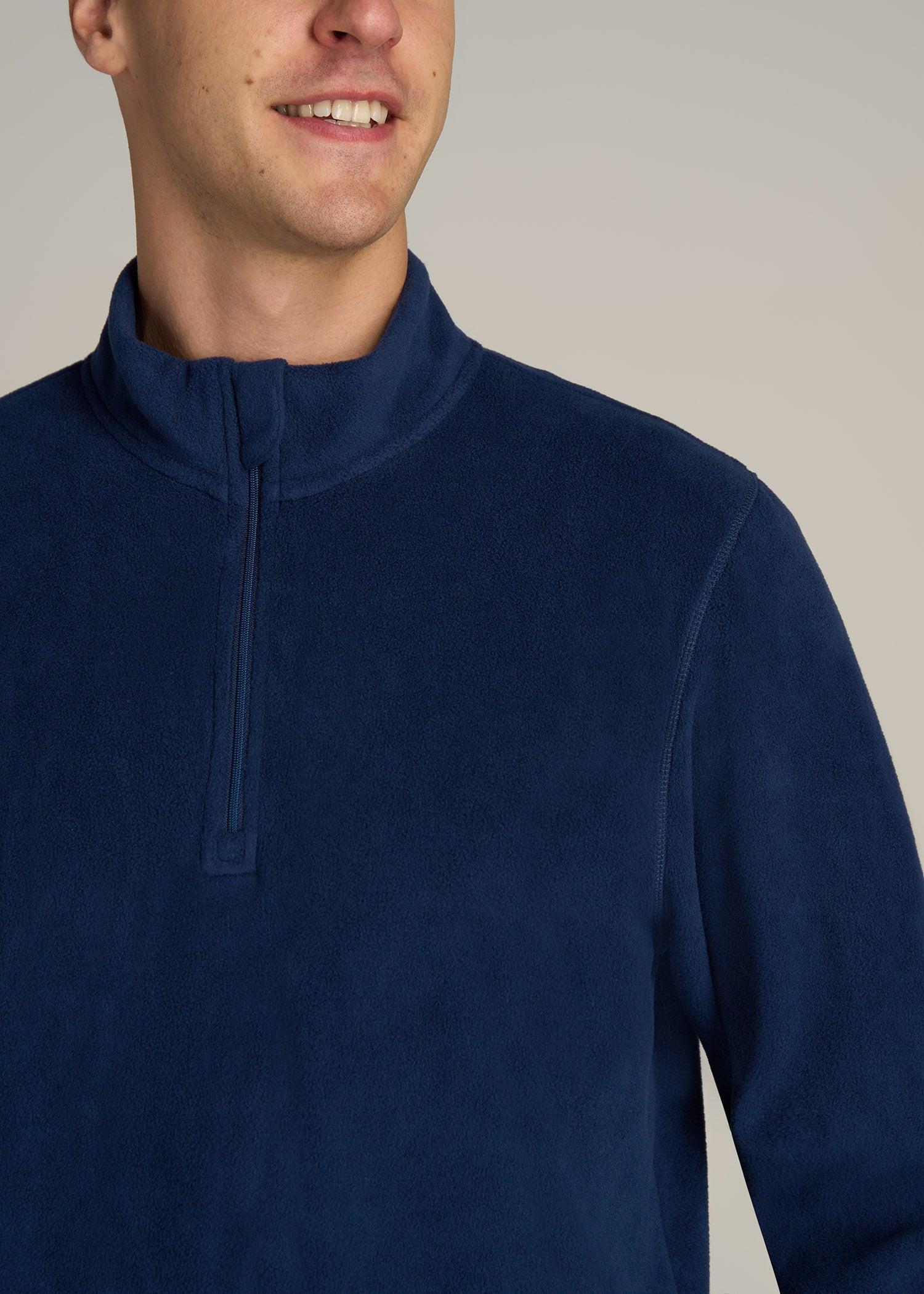 Half Zip Polar Men's Tall Fleece Pullover in Midnight Blue Male Product Image